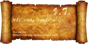 Várady Tamás névjegykártya